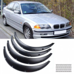 3 serijai E36 E46 325i 335i 35 35 4&times; Sparnų praplatinimai Ratų arkų kėbulo komplektas matinė juoda spalva