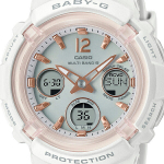 Casio Baby-G BGA-2800SP-7A1JR &ndash; Saulės energija įkraunamas radijo bangomis valdomas moteri&scaron;kas laikrodis, Pavasarinis baltas