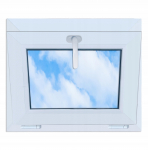 Baltas PVC atverčiamas langas 60X50 Naujas 600X500, Atidaromas i&scaron; vir&scaron;aus dvigubo stiklo