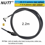 NUTT Y-5 A5-D Alyvos žarna 1,35m 2,2m Motoroleriui E-dviratis Elektriniai stabdžiai Alyvos žarna Alyvos adata Alyvuogės formos galvutė Guminis dangtelis Sidabrinis jungiklis A5-D Y-5 2.2m