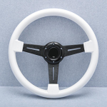 14 colių 350 mm JDM baltas ABS vairas Universalus lenktyninis sportinis vairas Automobilio priedai juoda