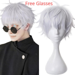 Jujutsu JJK Vidurinės mokyklos Gojo Satoru Cosplay Kostiumas Vyrams Moterims Mar&scaron;kiniai Kelnės Perukas Helovino Uniforma Pilni Rinkiniai XXXL gray