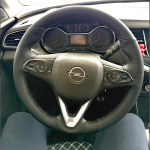 Rankomis siūta juodo odos automobilio vairo apdangalas, skirtas Opel Astra Corsa Crossland X ignia Karl Zafira Grandland X 2014- style1
