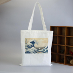 &bdquo;Japan Wave Fun Print&ldquo; Atsitiktinis didelės talpos drobinis krep&scaron;ys Moteri&scaron;kas pečių krep&scaron;ys Madingi Harajuku krep&scaron;iai