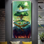 Didelis &bdquo;pasidaryk pats&ldquo; deimantinis paveikslas &bdquo;Fantasy Green Tree Wall&ldquo; Meno amatai Mozaikos paveikslėlis Siuvinėjimas kryželiu kri&scaron;toliniu deimantiniu siuvinėjimu S395 Full Round 30x60CM