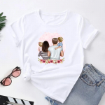 (Azijos dydis) Moterų Sweet Love Trend Family Mama Mom Print Tee Top madingi mar&scaron;kinėliai Moterų moteri&scaron;ki mar&scaron;kinėliai trumpomis rankovėmis grafiniai mar&scaron;kinėliai S