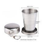 Nerūdijančio plieno teleskopinis puodelis sulankstomas puodelis lauko kelioninis plovimo puodelis Ne&scaron;iojamas Creative Que butelis mini mažas puodelis Foldable cup 75 ML