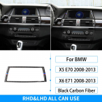 RRX, skirtas BMW X5 E70 X6 E71 2008&ndash;2013 m. anglies pluo&scaron;to vidaus oro i&scaron;leidimo anga, rasojimo &scaron;alinimas Tuyere navigacijos skydelio dekoro dangtelio apdaila Navigation A black