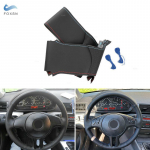 For BMW 3 5 Ser E46 325i E39 X5 E53 Z3 E36 Hand-stitched Car Steering Wheel Cover Trim Accessories Black Leather red blue black