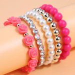 5vnt Bohemijos gėlių karoliukų apyrankės moterims Naujos Boho Crystal Charm daugiasluoksnės apyrankės Apyrankės Moteri&scaron;kos senovinės juvelyrikos dovanos
