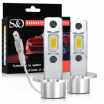 2vnt H1 H3 LED automobilių priekinių žibintų lemputės be ventiliatoriaus rūko žibintai 20000Lm 40W dieninis žibintas ypač ry&scaron;kus rūko žibintas 6000K baltas 3000k geltonas 12V H3