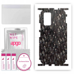 apgo Protective Skin Sticker for the back+sides compatible with Xiaomi Redmi Note 10 Pro, Full Wrap Film, Foil, Vinyl - Pattern Carbon Black Pixel