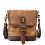 Kasdienis paprastas drobės pečių krep&scaron;ys vyri&scaron;kas madingas crossbody batiko drobė su oda lauko kelionėms maži krep&scaron;iai 23cmX7cmX27cm kava