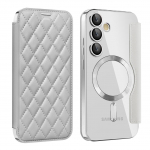 Magnetinis piniginės odinis telefono dėklas, skirtas Samsung S22 S23 S24 S25 plus Ultra A55 A35 A16 A05 belaidžio įkrovimo atverčiamas dangtelis Magsafe kortelių laikiklis Samsung S25 Ultra