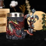 Dragon Warrior Beer Cup Europos ir Amerikos mitai ir legendos Vakarų Dragon Mark kavos puodelis Dragon Sword alaus puodelis 600ml raudona