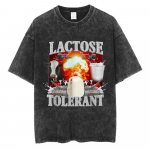 Streetwear Laktozę toleruojantis grafinis plovimo mar&scaron;kinėlis vyrams moterims juokingas mar&scaron;kinėlis medvilninis kasdienis suaugusiems paaugliams laisvas mar&scaron;kinėlis dovanos M