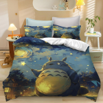 Anime antklodės užvalkalas, pagalvės užvalkalas, patalynės komplektas T-TotoroS Kawaii suaugusiems berniukams, mergaitėms, miegamojo dekoravimas, vaikams, viengulis, dvigulis, didelis dydis 180X210cm&set
