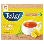Tetley Citrinų poskonio juodoji arbata 50 arbatos pakelių 100g Gaivinanti Asamo arbata Gaivus citrinų skonis
