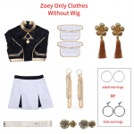 Rumi Zoey Mira Juodi Kostiumai Cosplay Kostiumas Perukas Demonų Medžiotojas Vaidmenų Žaidimas Kpop Idol Scenos Pasirodymas Helovino Karnavalo Apranga 110cm