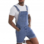 Mens Plus Pocket Jeans kombinezonas Streetwear kombinezoninės kelnės L mėlyna