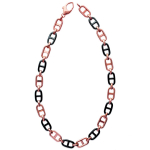 Les Tr&eacute;sors De Lily [L3896] - Collier plaqu&eacute; or 'Maille Marine' noir dor&eacute; ros&eacute; (c&eacute;ramique) - 45 cm 10 mm