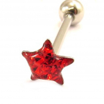 Les Tr&eacute;sors De Lily [L4501] - Barbell acier 'Etoile' rouge raudona