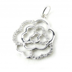Les Tr&eacute;sors De Lily [N0314] - Pendentif Argent 'Rosa Romantica' blanc
