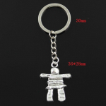 Akmens žmogus 36x28mm pakabukas 30mm raktų pakabukas metalinė grandinėlė sidabro spalvos vyri&scaron;kas automobilio laikiklis dovana suvenyrai raktų pakabukas sidabras