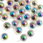 Akrilo karoliukai skaidrūs juodai padengti spalvingi karoliukai viduriniai karoliukai, skirti &bdquo;pasidaryk pats&ldquo; karolių apyrankių auskarų papuo&scaron;alų gamybai 12mm 4pcs juoda