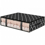 Polovinis laikymo krep&scaron;ys Drabužiai Užsegamas Tvarkykles Po lova Spinta Spintelė balta/juoda