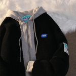 MAITA žieminis megztinis su gobtuvu, moteri&scaron;kas pamink&scaron;tintas &scaron;varkas, poros megztinis Top Fashion Thick Coat