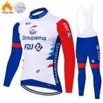 &bdquo;Thermal Smile&ldquo; FDJ dviratininkų kostiumas vyrams, žieminis megztinis, kalnų dviratis, 2023 m. M