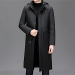 Pastorinta ilga pūkinė striukė vidutinio ir vyresnio amžiaus vyrams, vidutinio amžiaus ir jaunų tėčių žieminiai drabužiai, &scaron;ilta ir didelė striukė XL