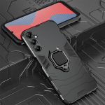 KEYSION smūgiams atsparus &scaron;arvų dėklas Samsung A05S A15 A05 mink&scaron;tas silikonas+PC metalinis žiedinis stovas telefono galinis dangtelis, skirtas Galaxy A15 A05S 4G for Samsung A05S raudona