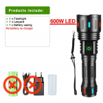 8800LM baltas lazeris itin galingas žibintuvėlis, įkraunamas žibintuvėlis, didelės galios LED žibintuvėlis LED žibintas Without battery