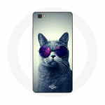 Coque pour Huawei P8 Chat lunettes Style