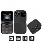 Mini sulankstomas mobilusis telefonas 2G GSM dviejų SIM kortelių greitojo rinkimo vaizdo grotuvas Magic Voice 3,5 mm lizdas FM mažas apverčiamas mobilusis telefonas