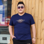 Stori vyri&scaron;ki didelio dydžio mar&scaron;kinėliai trumpomis rankovėmis V formos i&scaron;kirpte Fat Guy Laisvos medvilnės elastingi madingi TT mar&scaron;kinėliai, 7XL vir&scaron;us 2XL juoda