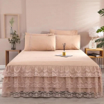 Dvigubas nėriniuotas sijonas lovai colcha de cama queen Plant spausdintas lovos užvalkalas vienvietis / karalienės / labai didelės lovos sijonas(Reikalingas pagalvės užvalkalas) 1pc 200cmx220cm