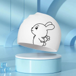 Animacinės plaukimo kepuraitės Didelio dydžio ilgų plaukų ausų apsaugos silikoninės plaukimo kepuraitės vaikams Spausdintos plaukimo kepuraitės baseino priedai