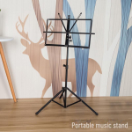 Ne&scaron;iojamas Sulankstomas Mažas Muzikos Stovas Muzikos Instrumentams Kelti small juoda