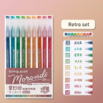 9vnt Morandi ra&scaron;iklių rinkinys kelių spalvų gelio ra&scaron;alo ra&scaron;ikliai Retro žymeklio įdėklas 0,5 mm rutulinis ta&scaron;kas žurnalo menui