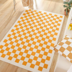 Kvadratinis languotas kilimas, plaunamas kilimas namų dekorui, plotinis kilimas su neslystančiu pagrindu, languotas kilimas svetainei, miegamajam, virtuvei 120 x160cm