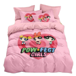 P-Powerpuff Girls patalynės komplektas, animacinių filmų mados 3D spaudos Powerpuff Girls antklodės užvalkalas, namų dekoracija berniukui mergaitei karali&scaron;ko dydžio antklodė 135x200cm 2pcs
