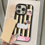 Oda primenantis telefono dėklas iPhone 11 13 16 Pro Max iPhone XR XS Max 14 15 Pro Max 12 13 Pro Max 16 Plus 13 Pro 14 Pro, animacinis, dažytas, makarono spalvų iPhone 16 Pro Max rožinė