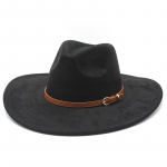 Suede Top Hat vyrams ir moterims pora Big Eaves Hat plok&scaron;čia briauna džiazo skrybėlė M（56-59cm）