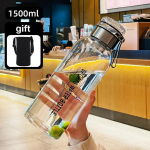 1500ML/2000ML didelės talpos auk&scaron;to boro silikatinio stiklo vandens buteliukas skaidrus pieno sulčių puodelis ne&scaron;iojamas lauko termosas 1500-2000ml