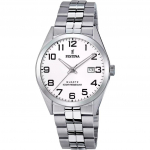 Festina Classics Nerūdijančio plieno baltas ciferblatas kvarcinis F20437-1 100M vyri&scaron;kas laikrodis balta