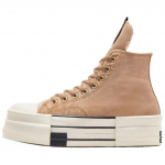 Rick Owens x Converse DRKSHDW DBL DRKSTAR Chuck 70 Auk&scaron;ti Džinsiniai Daugkartinio Plovimo Paketas - &Scaron;viesiai Rudo Unisex Sportbačiai Ruda Egret A06756C 44.5