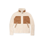 UGG Spalvų Blokų Užtrauktuku Užsegamas Stovimos Apykaklės Laisvalaikio Striukė Vyri&scaron;ka Striukė Off-White 1144314 L brown